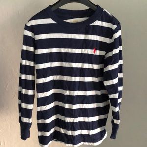 Blue and white stripe Polo brand shirt